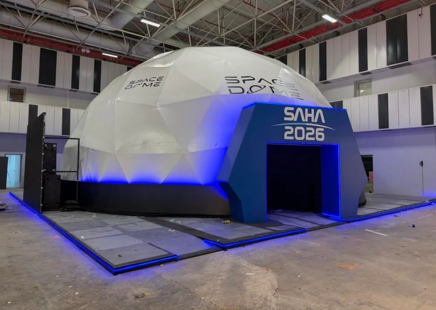 SAHA 2026 fuarında kurulan dome çadır