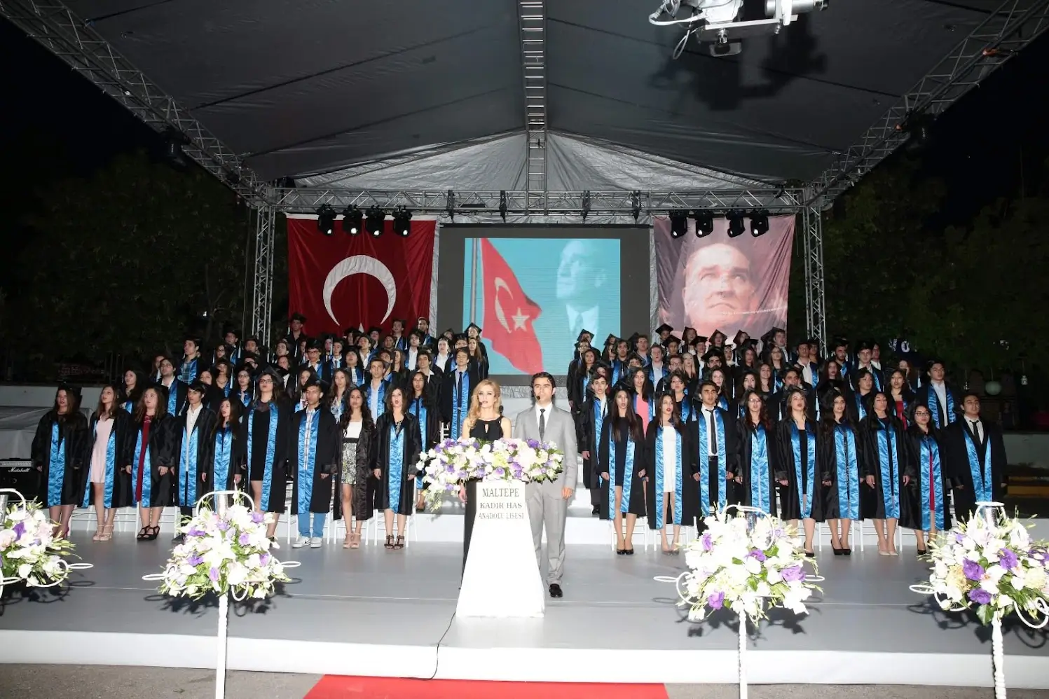 Light show and finale stage at graduation events