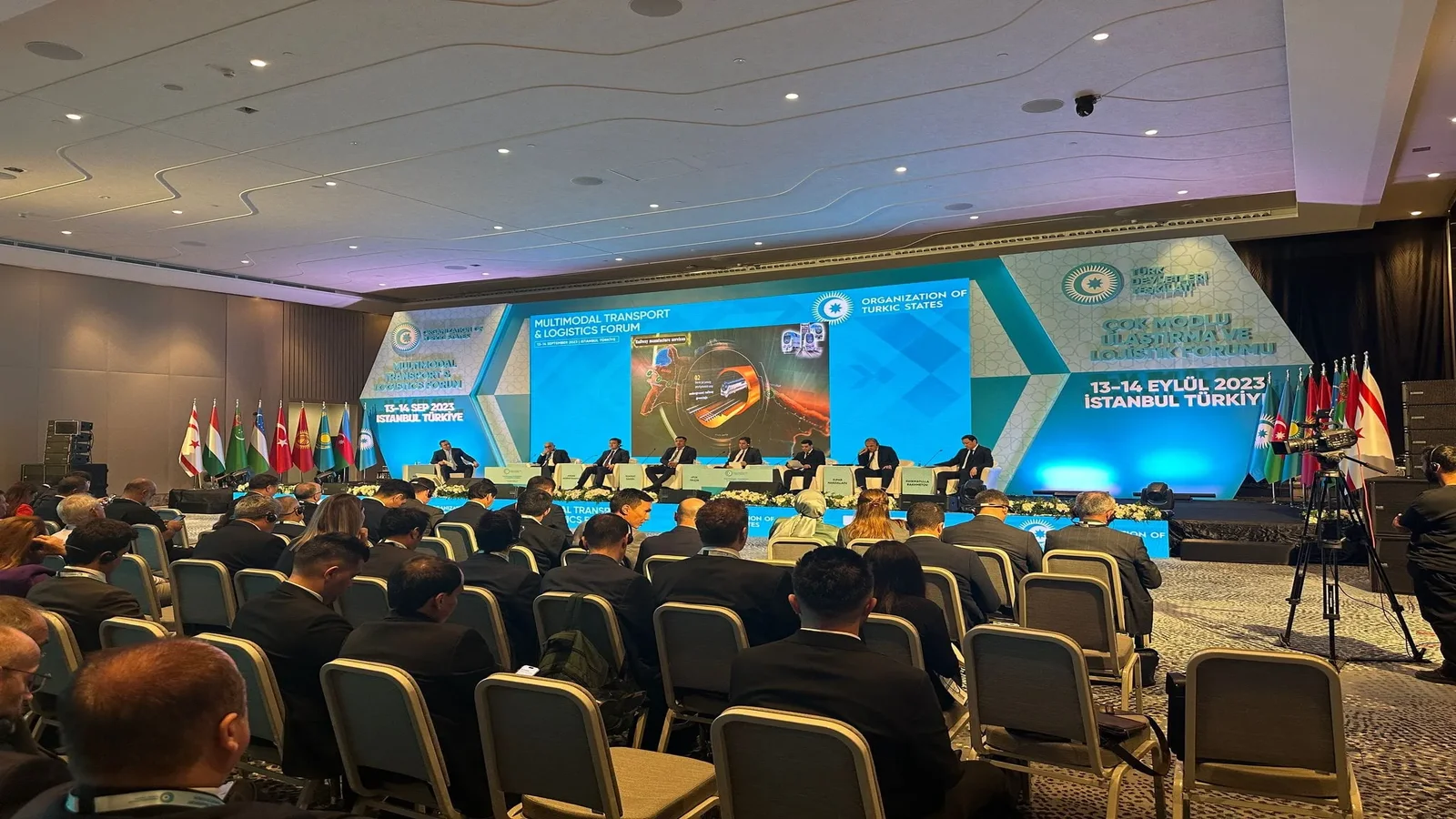 Podium stage and professional stage design at a corporate event