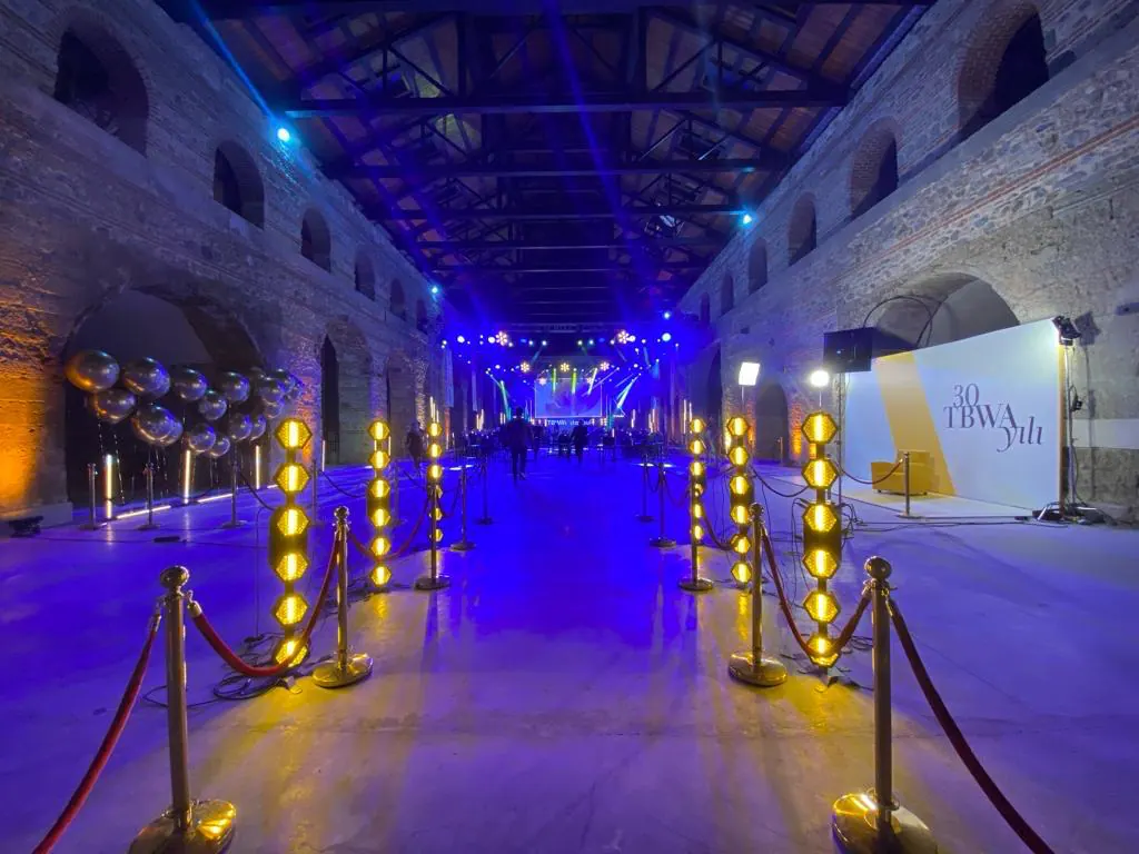Ballroom lighting installation for corporate event in Turkey