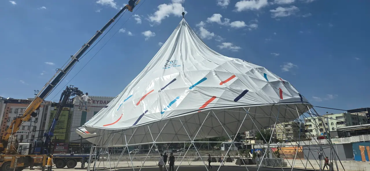 DicleFest Şanlıurfa Dome Çadır Dış Görünüm DicleFest Şanlıurfa dome çadır dış görünüm ve kurulum alanı