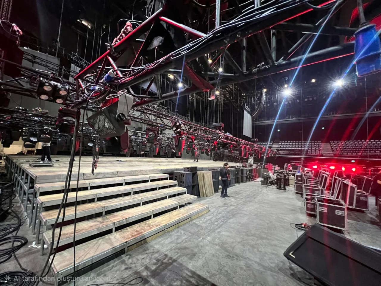 Açık alanda ışık ve ses rigging için truss sistemi